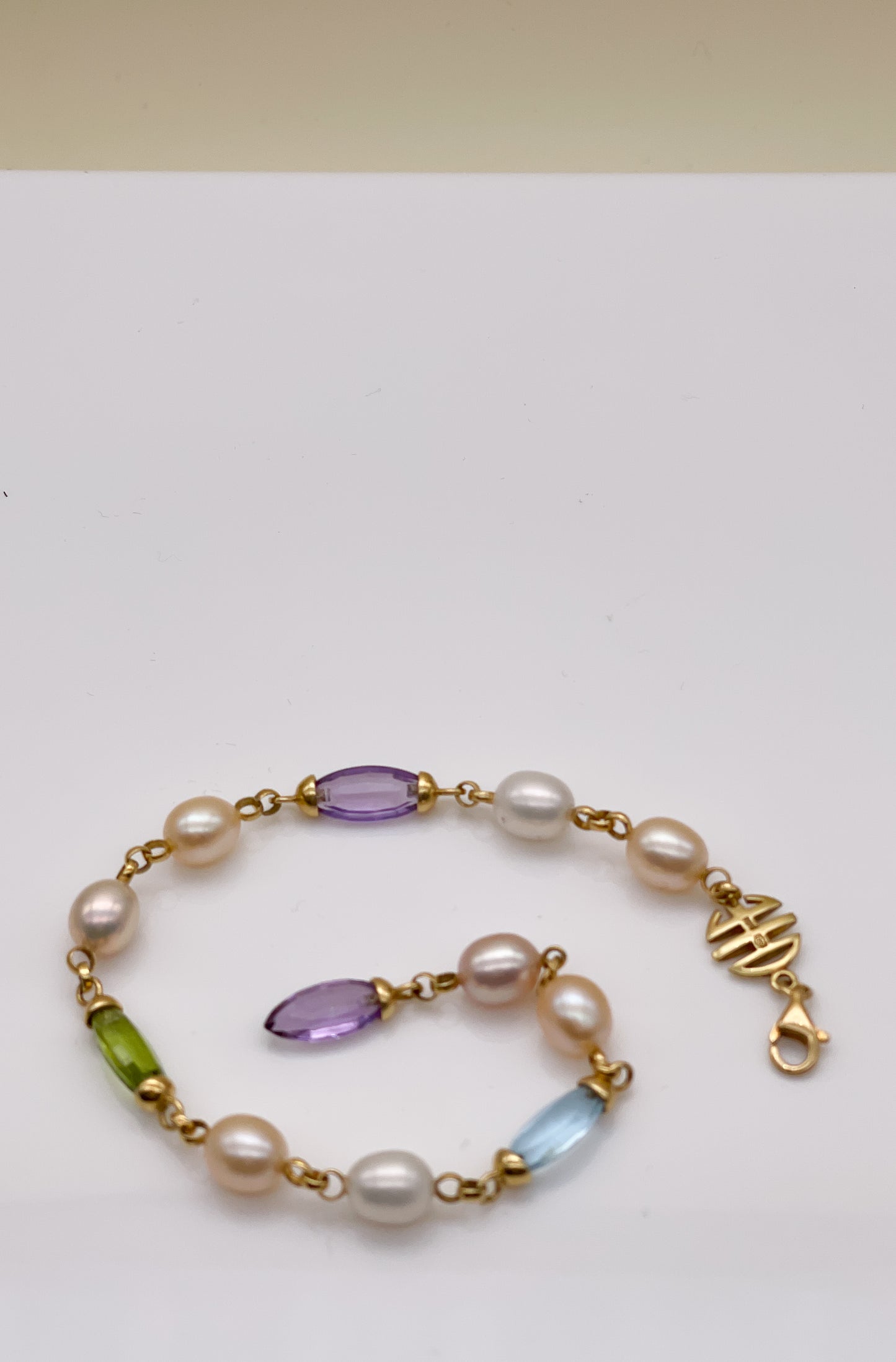 Mimi Milano 18K Pearl, Peridot, Topaz and Amethyst Bracelet - Premium Bracelet from All The Best Vintage - Just $1495! Shop now at All The Best Vintage