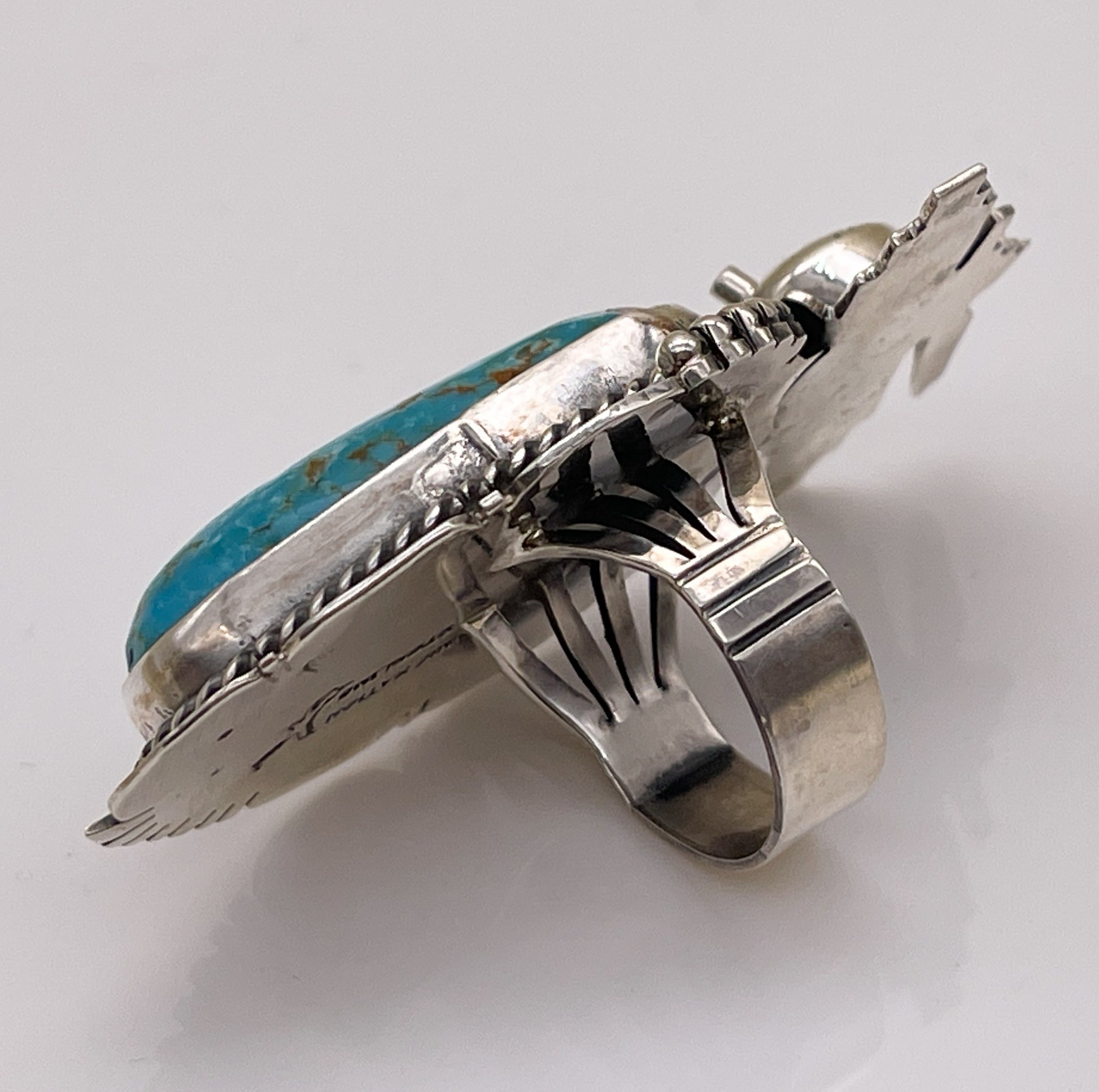 Navajo Bennie Ration Natural Turquoise Kachina Ring - Premium Ring from All The Best Vintage - Just $595! Shop now at All The Best Vintage