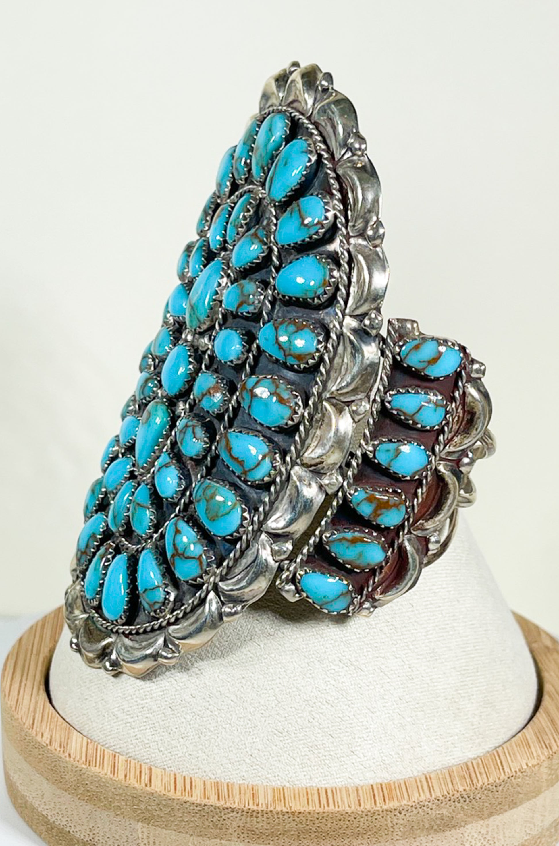 Canny Wauneka Sterling Silver Block Turquoise Cluster Cuff - Premium Bracelet from All The Best Vintage - Just $495! Shop now at All The Best Vintage