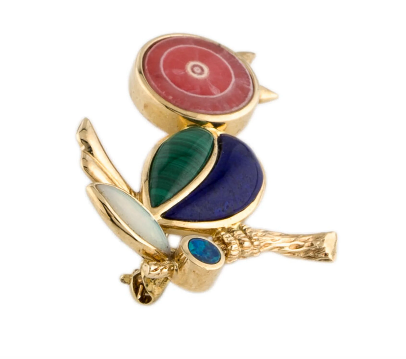 Charming 18K Multi-Stone Bird Brooch / Pin - Premium Brooch from All The Best Vintage - Just $1195! Shop now at All The Best Vintage