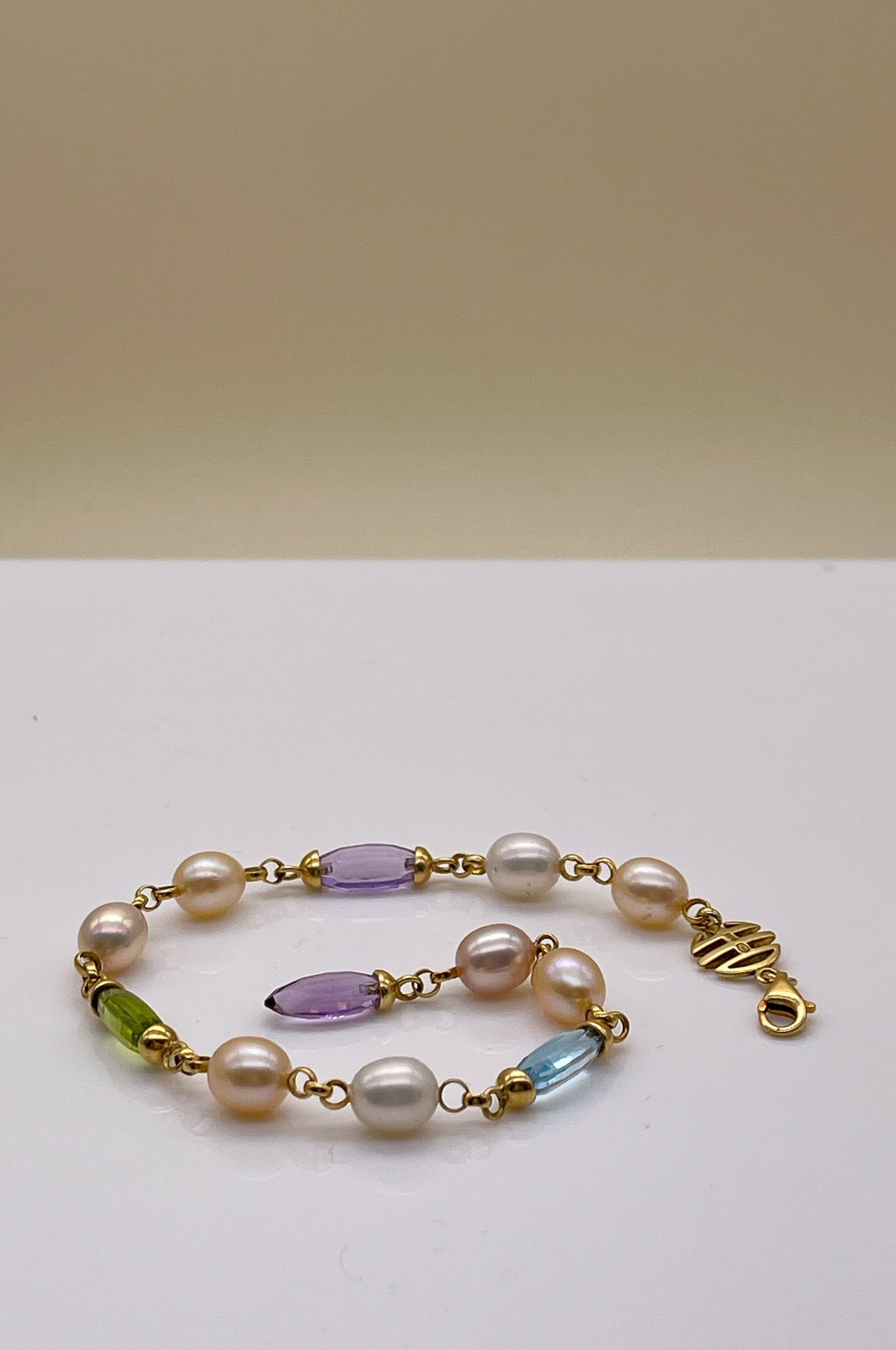 Mimi Milano 18K Pearl, Peridot, Topaz and Amethyst Bracelet - Premium Bracelet from All The Best Vintage - Just $1495! Shop now at All The Best Vintage