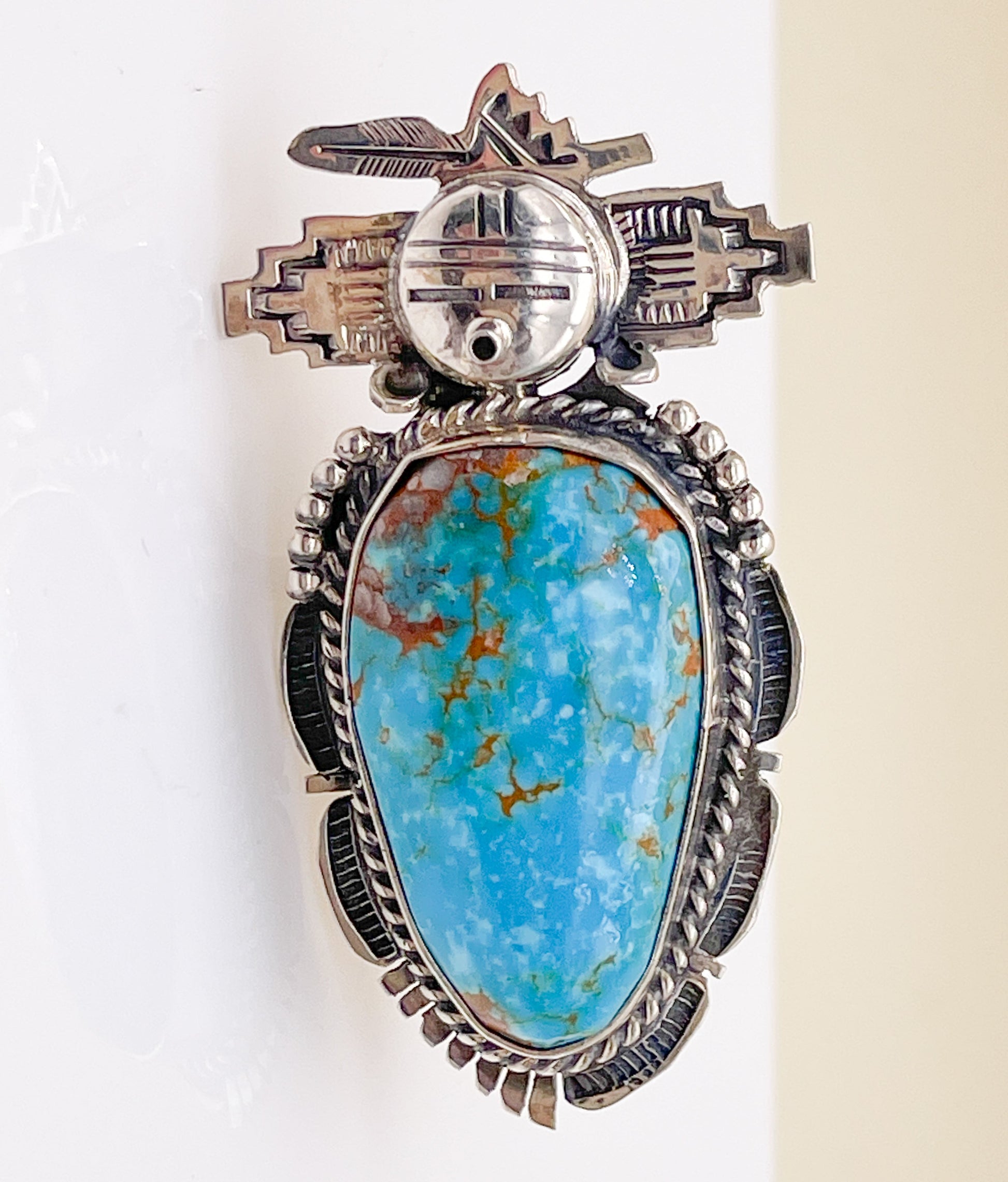 Navajo Bennie Ration Natural Turquoise Kachina Ring - Premium Ring from All The Best Vintage - Just $595! Shop now at All The Best Vintage