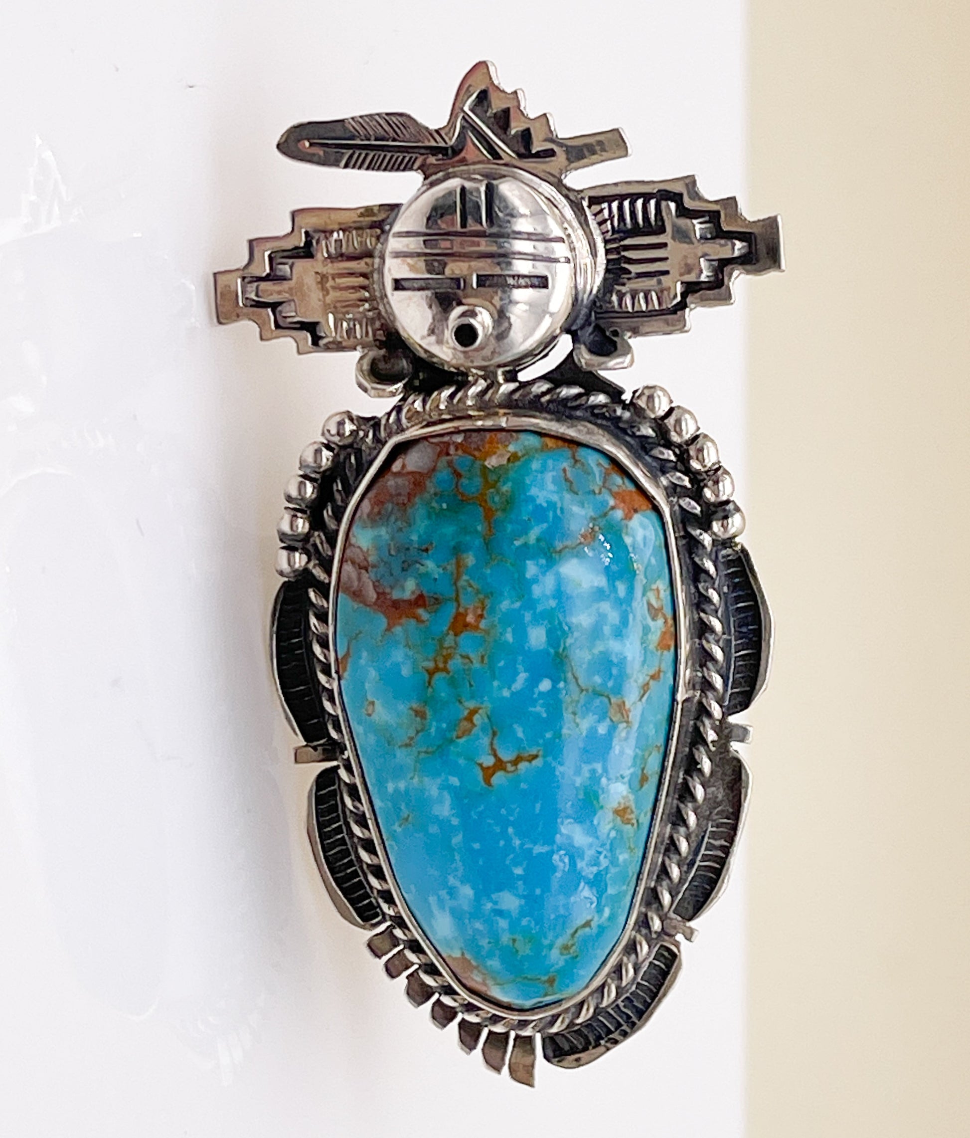 Navajo Bennie Ration Natural Turquoise Kachina Ring - Premium Ring from All The Best Vintage - Just $595! Shop now at All The Best Vintage