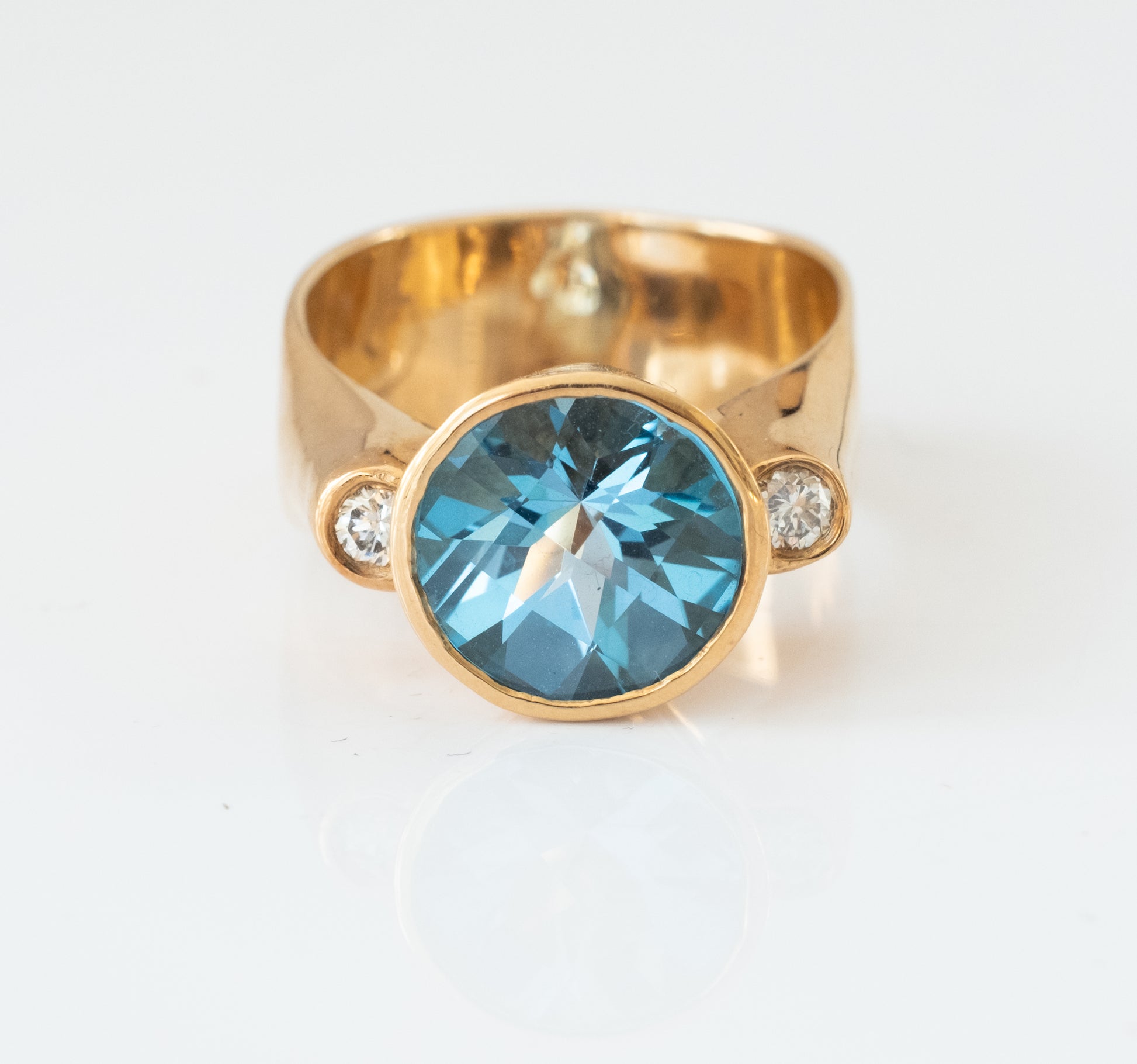 Vintage OOAK Artisan Blue Topaz Ring - Premium  from All The Best Vintage - Just $995! Shop now at All The Best Vintage