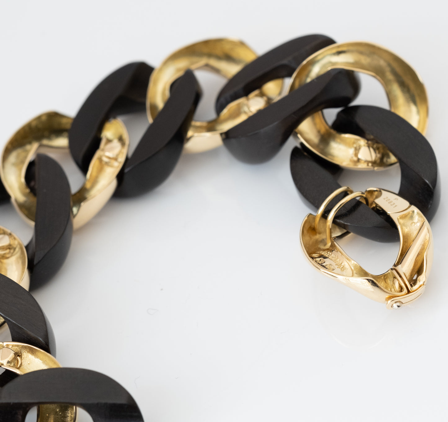 Gorgeous Seaman Schepps 18K Gold and Ebony Link Medium Bracelet - Premium Bracelet from All The Best Vintage - Just $9395! Shop now at All The Best Vintage