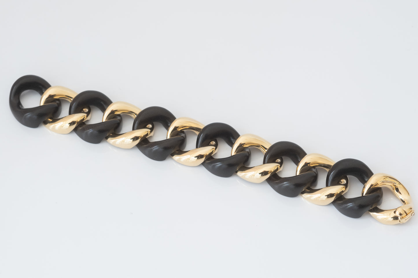 Gorgeous Seaman Schepps 18K Gold and Ebony Link Medium Bracelet - Premium Bracelet from All The Best Vintage - Just $9395! Shop now at All The Best Vintage