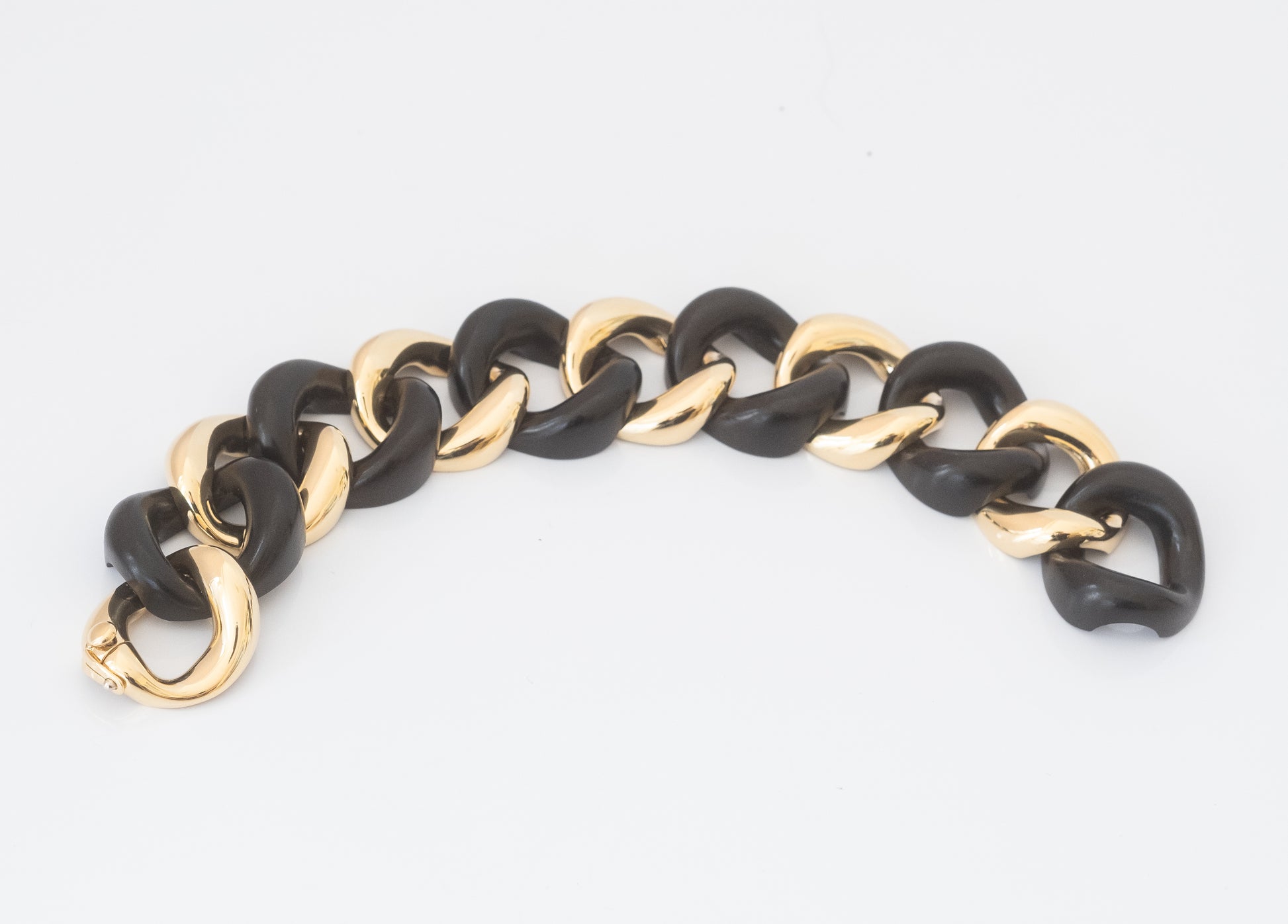 Gorgeous Seaman Schepps 18K Gold and Ebony Link Medium Bracelet - Premium Bracelet from All The Best Vintage - Just $9395! Shop now at All The Best Vintage