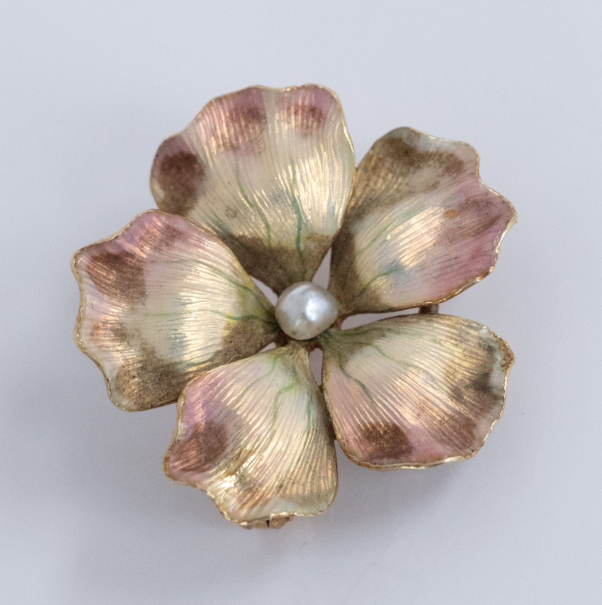 Antique Art Nouveau 14K Enamel and Pearl Pin / Pendant - Premium Brooch from All The Best Vintage - Just $795! Shop now at All The Best Vintage