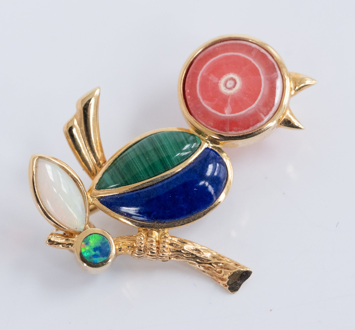 Charming 18K Multi-Stone Bird Brooch / Pin - Premium Brooch from All The Best Vintage - Just $1195! Shop now at All The Best Vintage