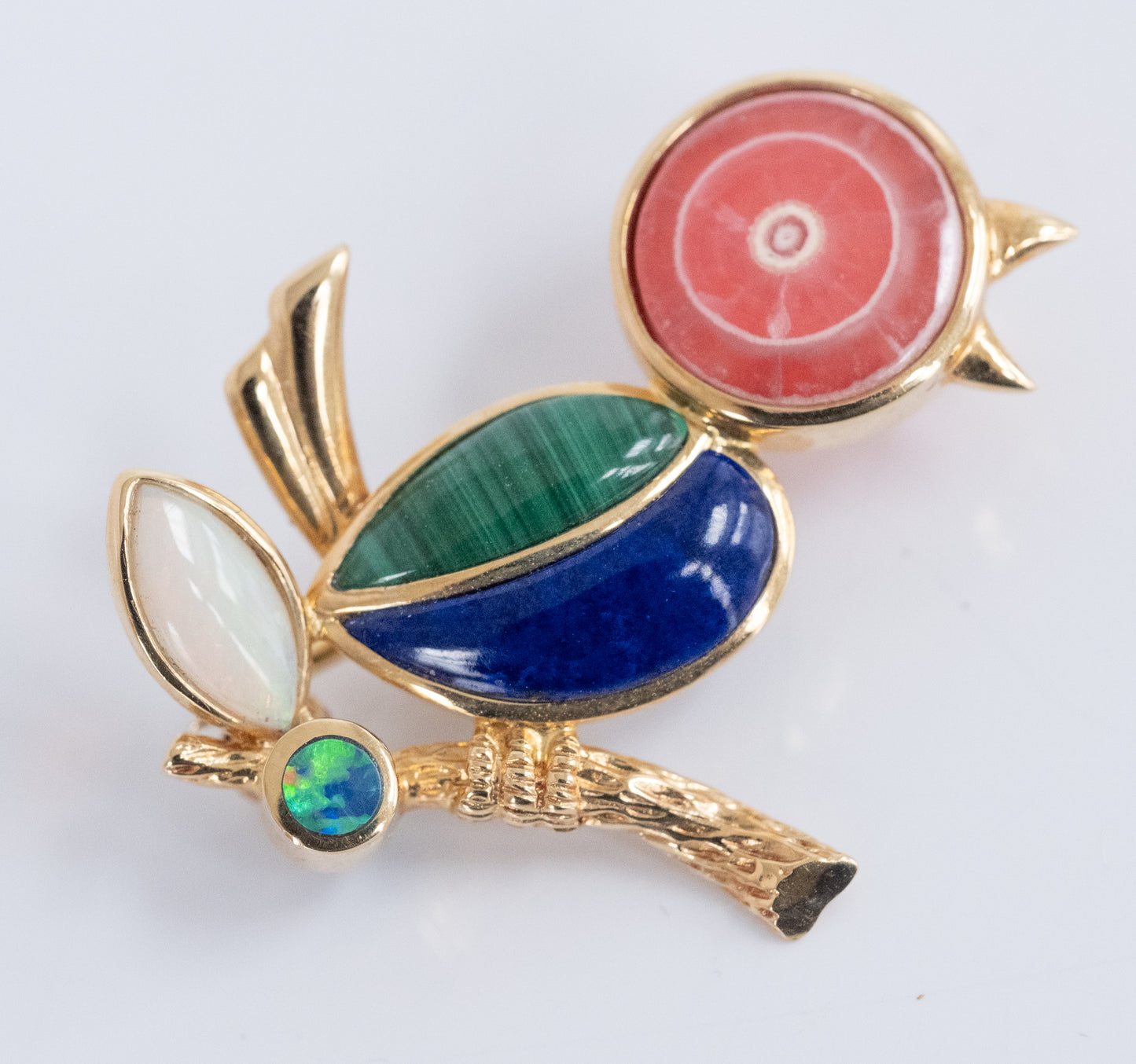 Charming 18K Multi-Stone Bird Brooch / Pin - Premium Brooch from All The Best Vintage - Just $1195! Shop now at All The Best Vintage