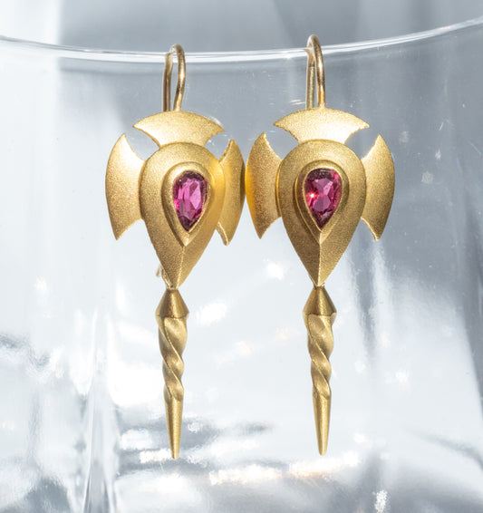 18K Gold Tourmaline Drop Earrings - Premium Earrings from All The Best Vintage - Just $2395! Shop now at All The Best Vintage