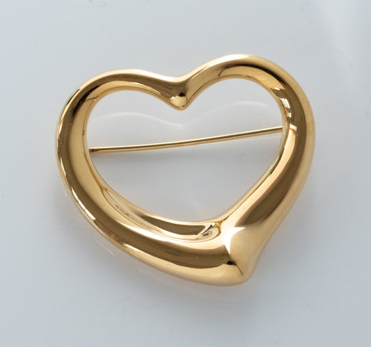 Elsa Peretti for Tiffany Vintage 18K Gold Heart Brooch Pin - Premium Brooch from All The Best Vintage - Just $3600! Shop now at All The Best Vintage
