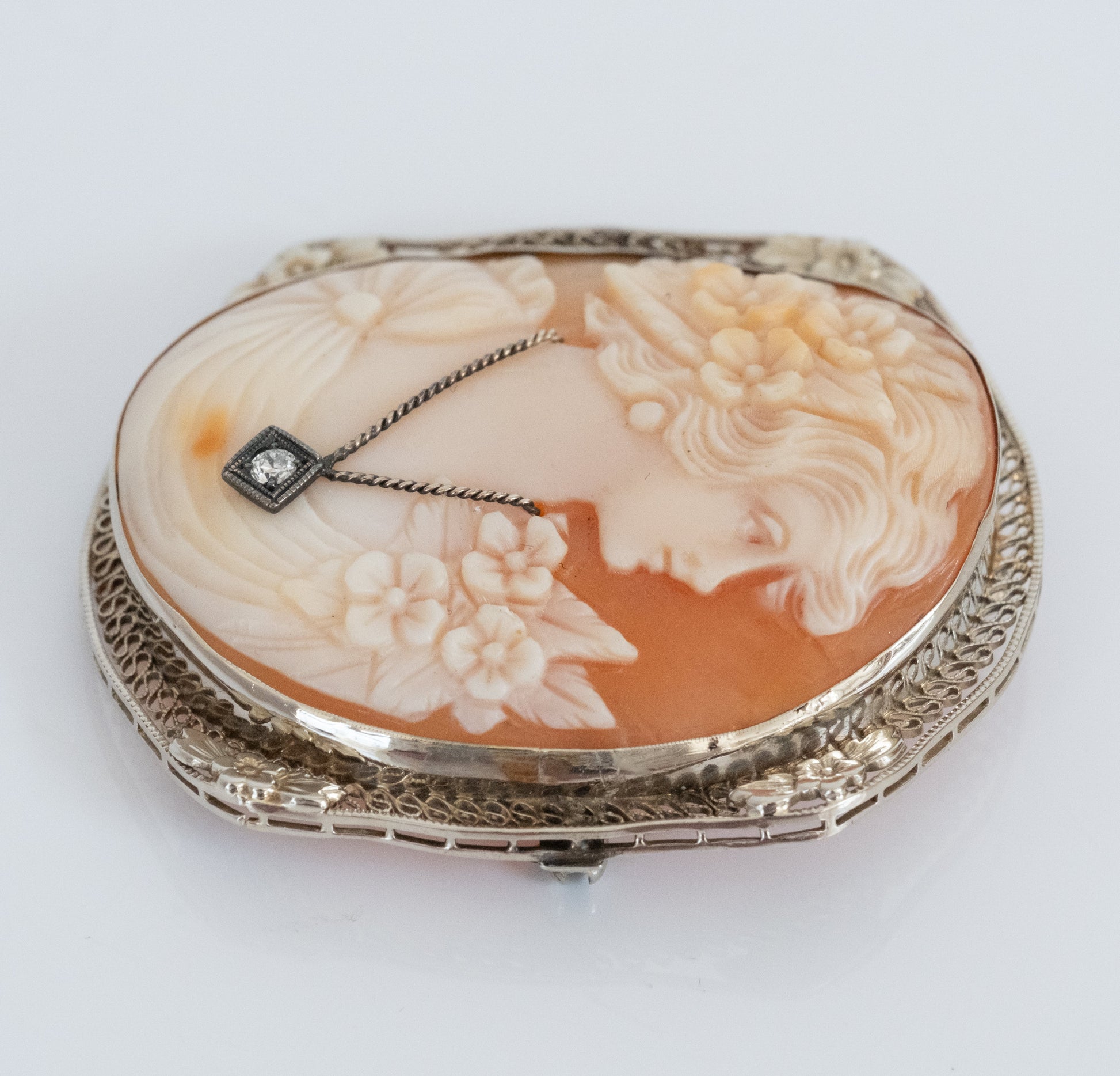 Lovely Vintage 14K Habille Cameo Brooch / Pendant - Premium Brooch from All The Best Vintage - Just $695! Shop now at All The Best Vintage