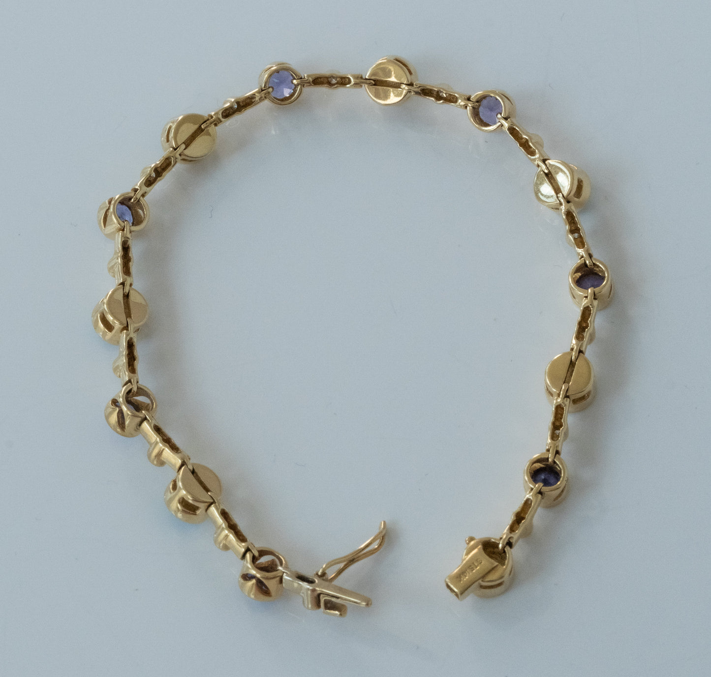 Beautiful Boulder Opal, Tanzanite and Diamond Link Bracelet. - Premium Bracelet from All The Best Vintage - Just $2195! Shop now at All The Best Vintage