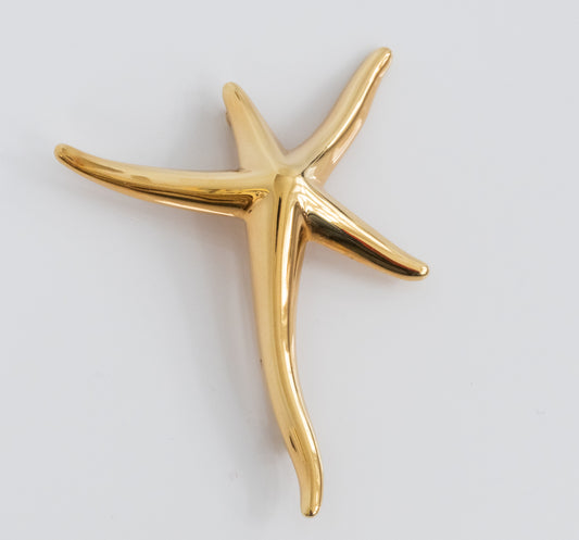 Elsa Peretti for Tiffany & Co large 18K Yellow Gold Starfish Pin - Premium Brooch from All The Best Vintage - Just $4200! Shop now at All The Best Vintage