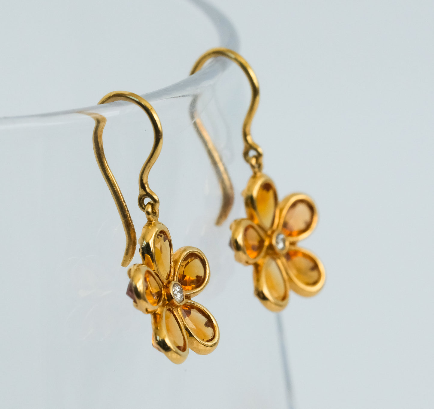 Brilliant Tiffany & Co 18K Citrine Flower Drop Earring - Premium Earrings from All The Best Vintage - Just $1695! Shop now at All The Best Vintage