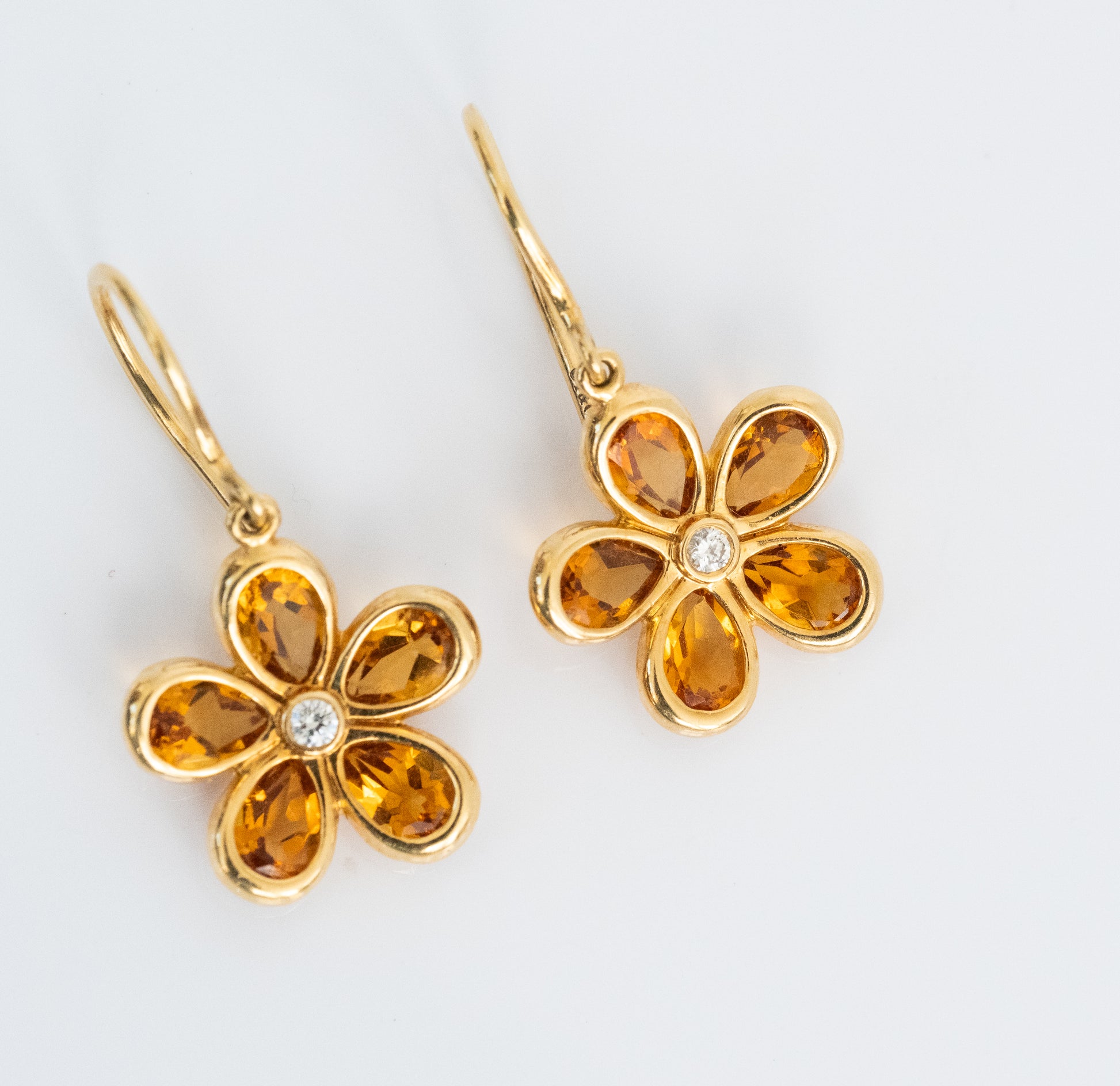 Brilliant Tiffany & Co 18K Citrine Flower Drop Earring - Premium Earrings from All The Best Vintage - Just $1695! Shop now at All The Best Vintage