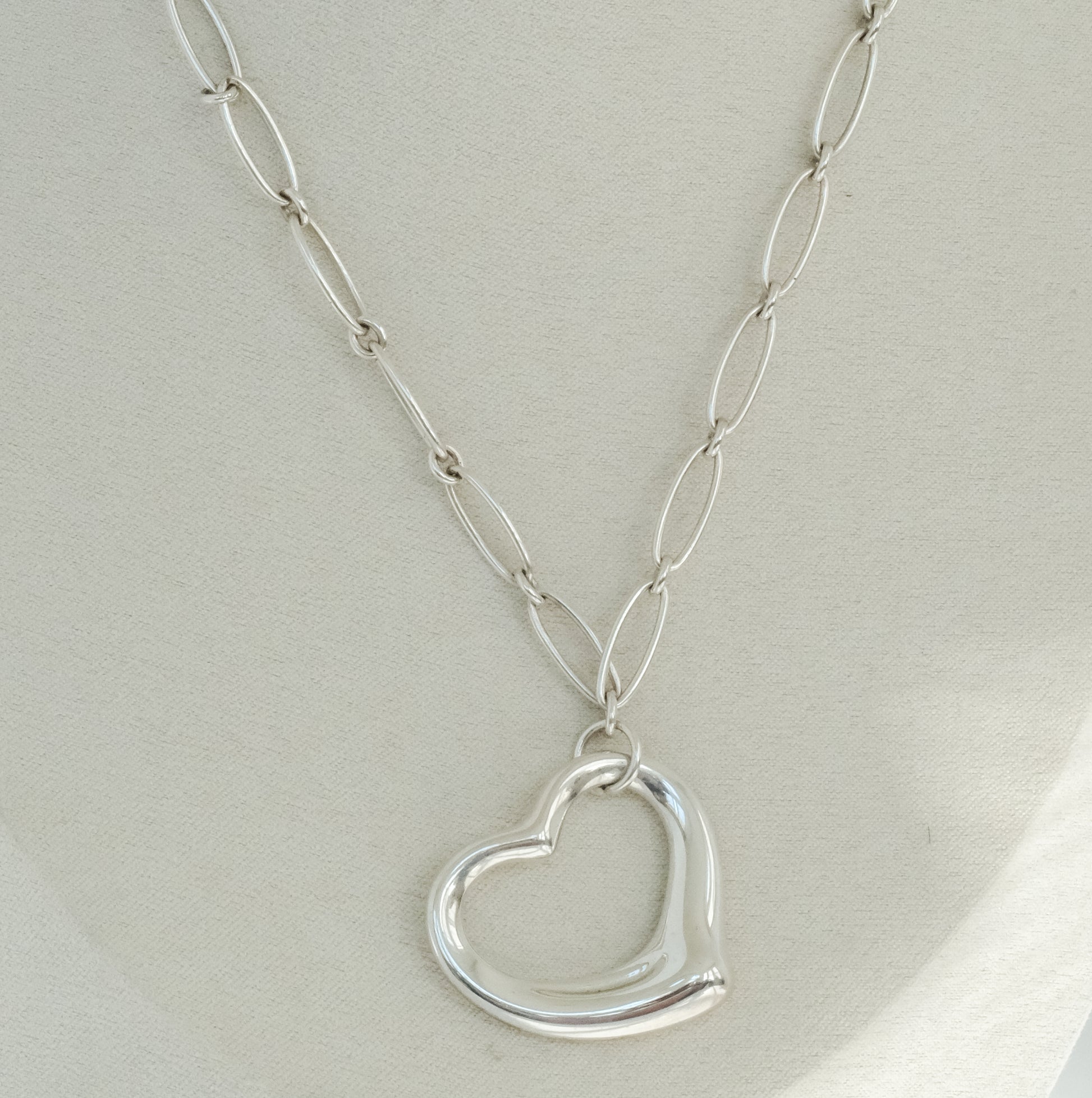 Vintage Tiffany & Co Elsa Peretti Sterling Open Heart on Chain - Premium Necklace from Elsa Peretti - Just $1195! Shop now at All The Best Vintage