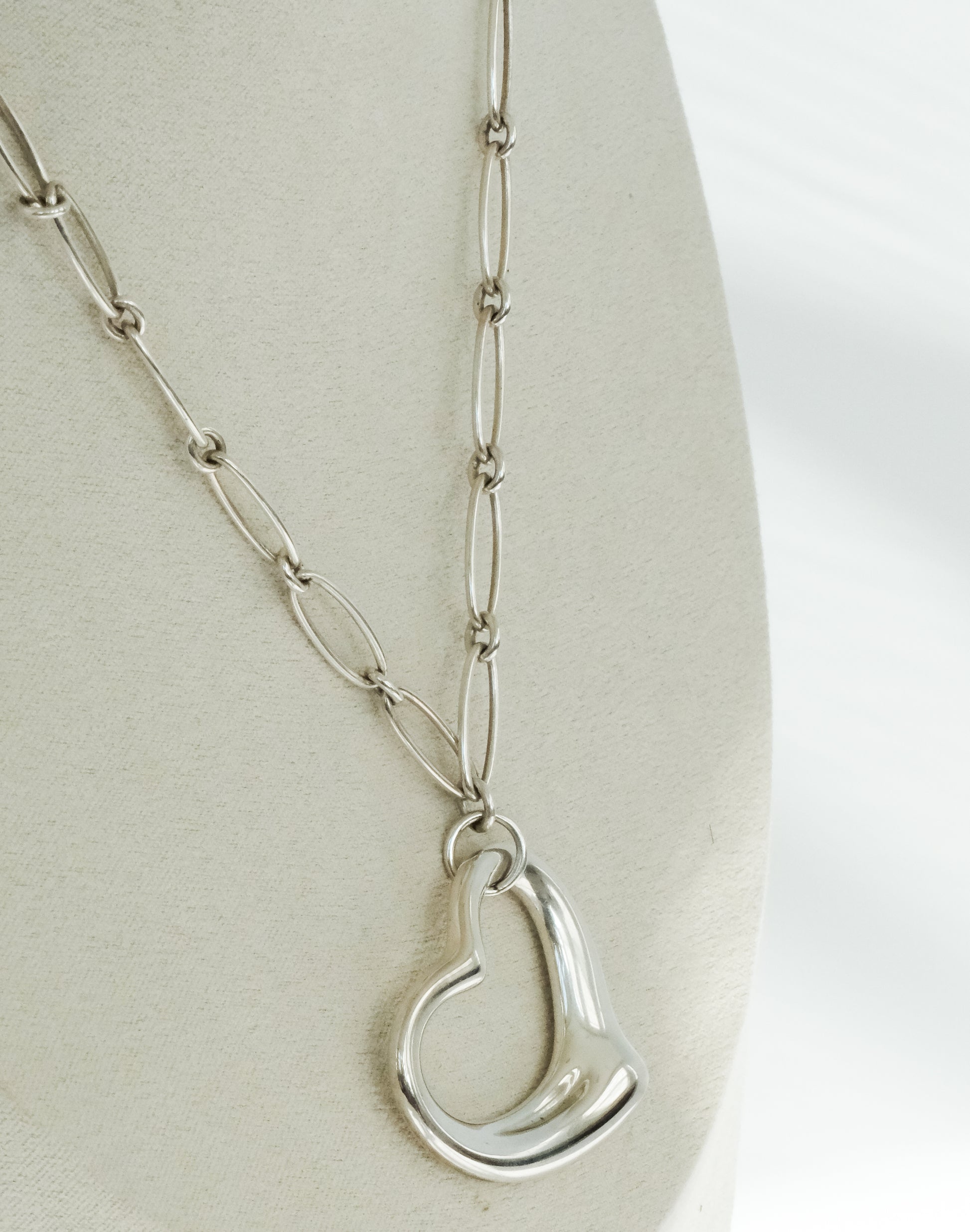 Vintage Tiffany & Co Elsa Peretti Sterling Open Heart on Chain - Premium Necklace from Elsa Peretti - Just $1195! Shop now at All The Best Vintage