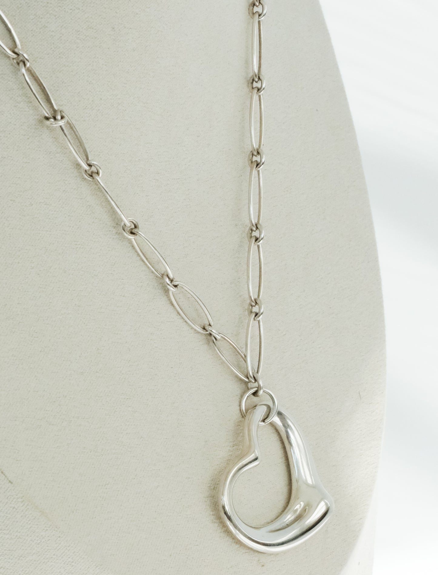 Vintage Tiffany & Co Elsa Peretti Sterling Open Heart on Chain - Premium Necklace from Elsa Peretti - Just $1195! Shop now at All The Best Vintage