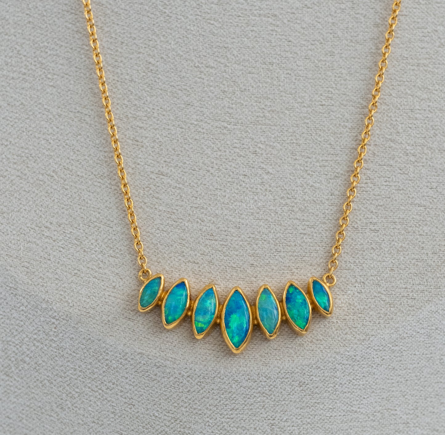 Gurhan Seven Stone Boulder Opal 24K Yellow Gold Necklace - Premium Necklace from Gurhan - Just $5800! Shop now at All The Best Vintage