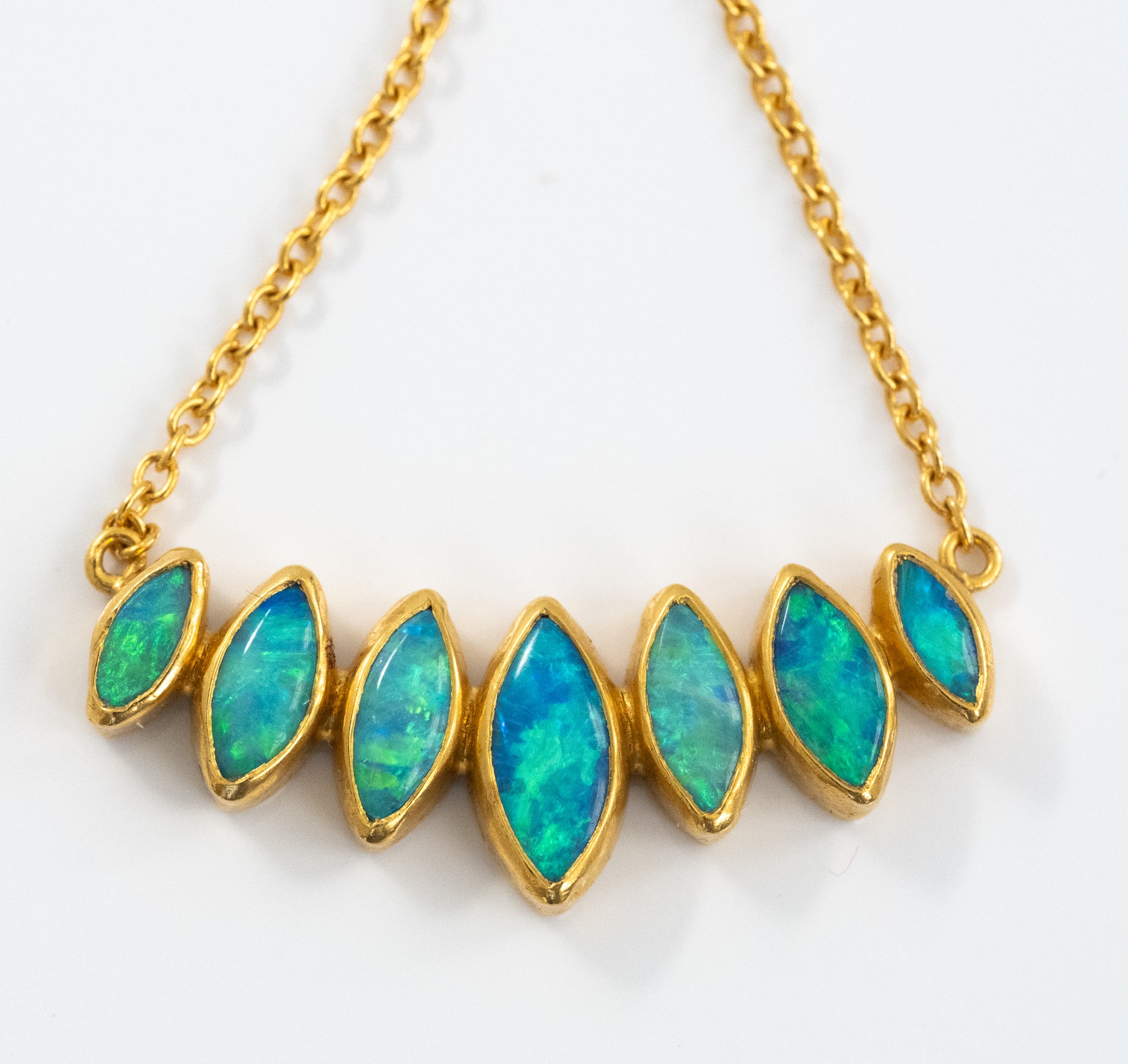 Gurhan Seven Stone Boulder Opal 24K Yellow Gold Necklace - Premium Necklace from Gurhan - Just $5800! Shop now at All The Best Vintage