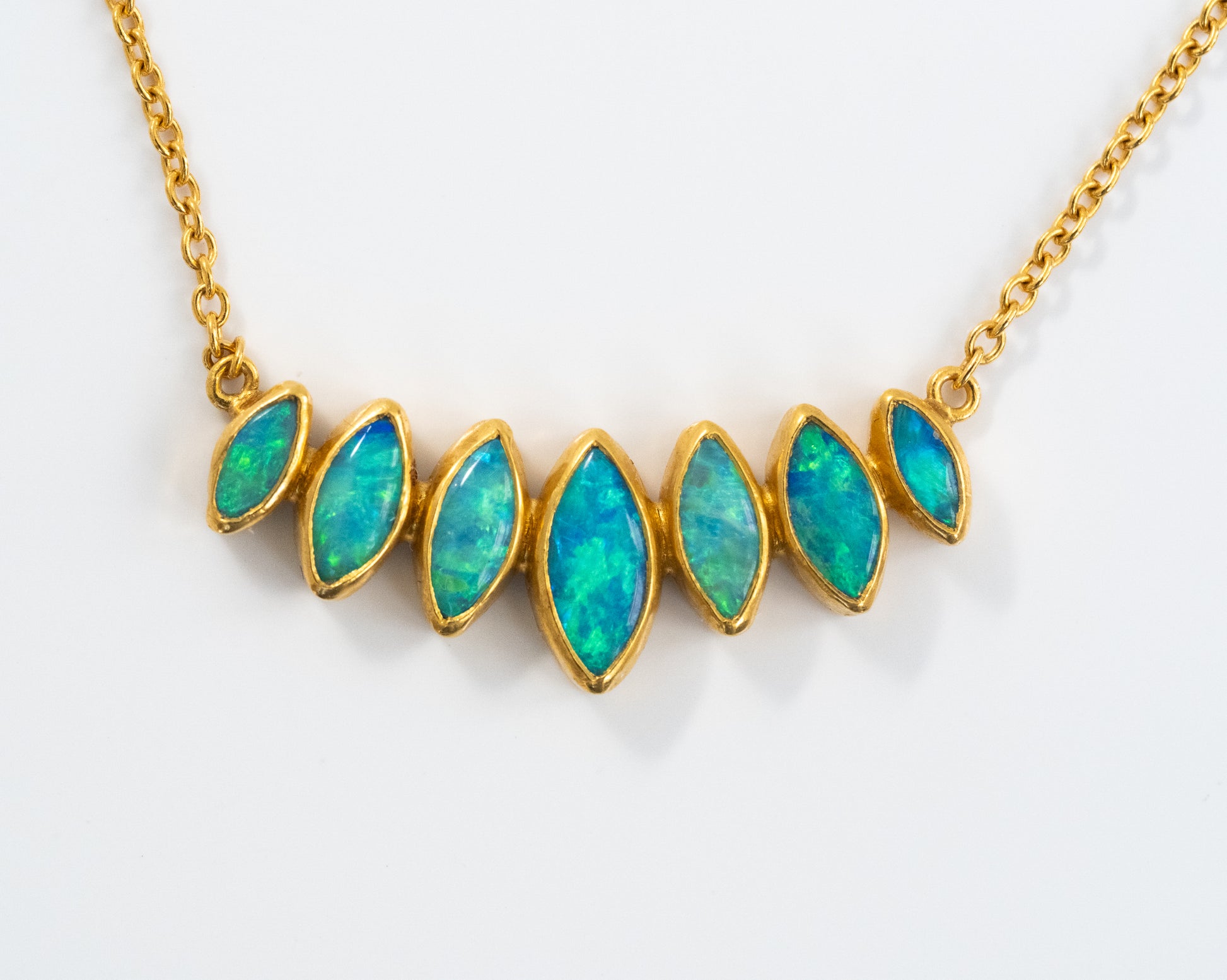 Gurhan Seven Stone Boulder Opal 24K Yellow Gold Necklace - Premium Necklace from Gurhan - Just $5800! Shop now at All The Best Vintage