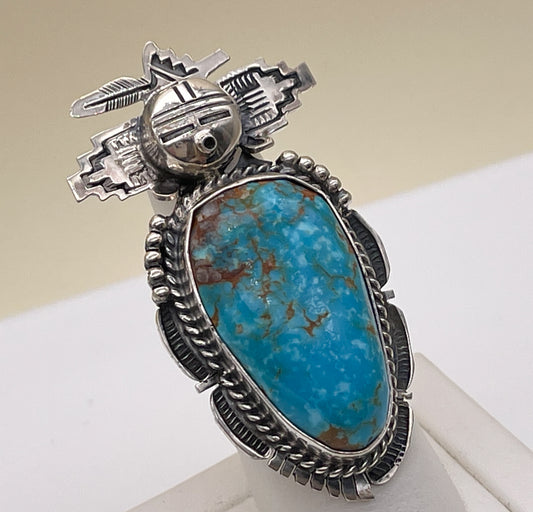 Navajo Bennie Ration Natural Turquoise Kachina Ring - Premium Ring from All The Best Vintage - Just $595! Shop now at All The Best Vintage