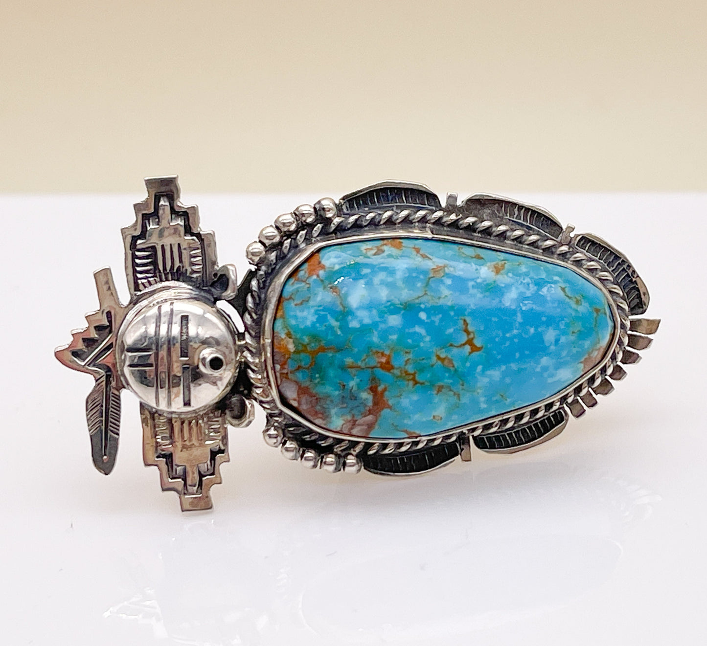 Navajo Bennie Ration Natural Turquoise Kachina Ring - Premium Ring from All The Best Vintage - Just $595! Shop now at All The Best Vintage