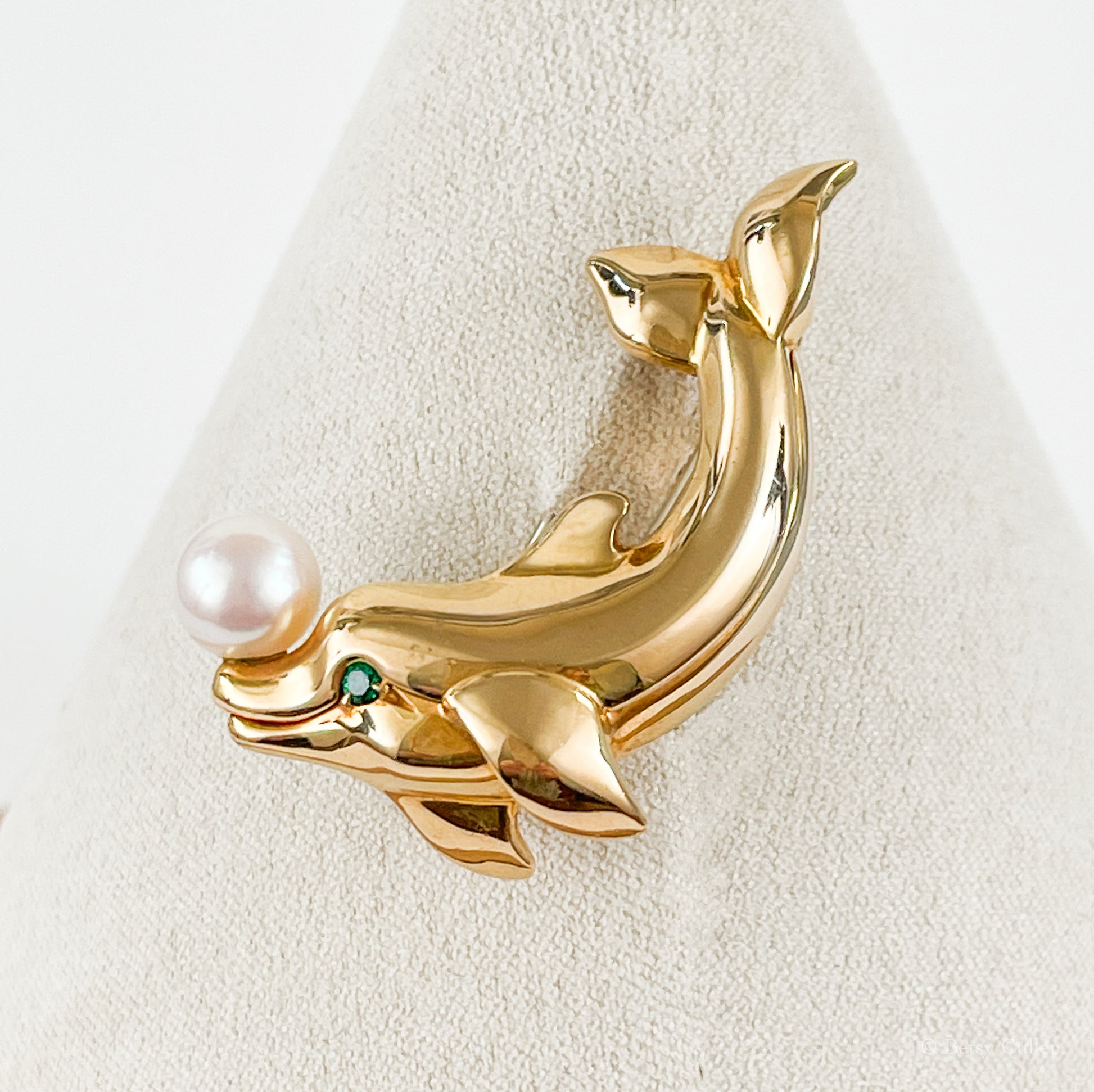Cartier Vintage 18K Gold Dolphin and Pearl Brooch - Premium Brooch from All The Best Vintage - Just $4800! Shop now at All The Best Vintage