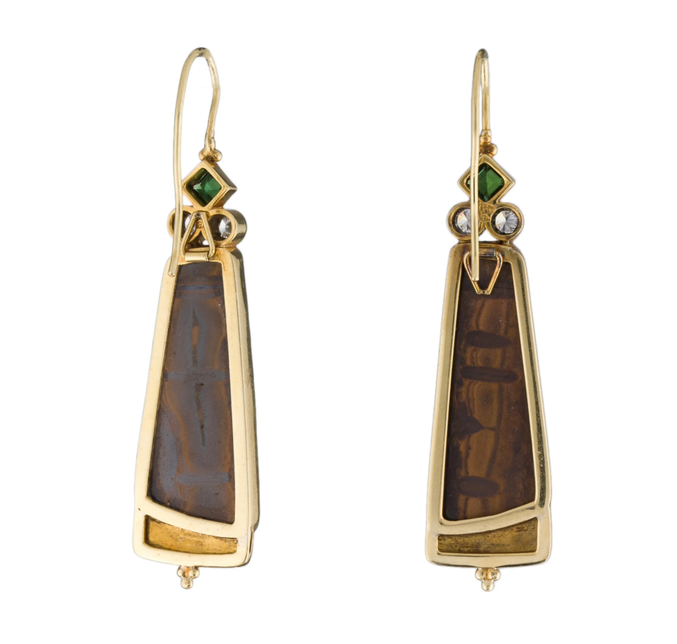 Paul Chevoshay 18K Gold Opal, Diamond and Garnet  Earrings - Premium Earrings from Paula Crevoshay - Just $7995! Shop now at All The Best Vintage