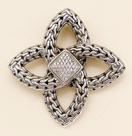 John Hardy Diamond Chain Bowen Knot Pin / Pendant - Premium  from All The Best Vintage - Just $895! Shop now at All The Best Vintage