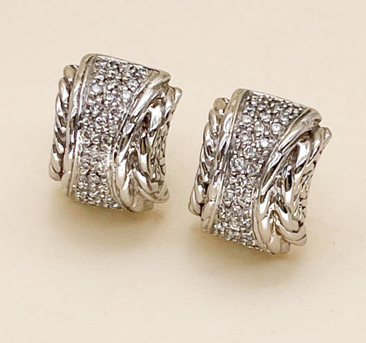 John Hardy Sterling, 18K Gold, Diamond Earrings - Premium  from All The Best Vintage - Just $795! Shop now at All The Best Vintage