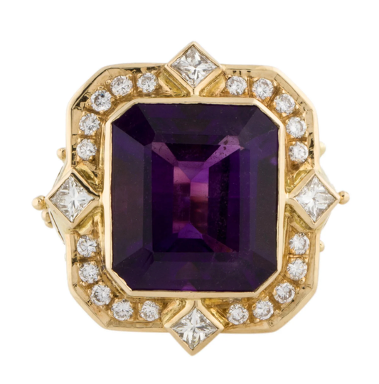 Paula Crevoshay Amethyst and Diamond 18K Ring - Stunning - Premium  from All The Best Vintage - Just $9500! Shop now at All The Best Vintage