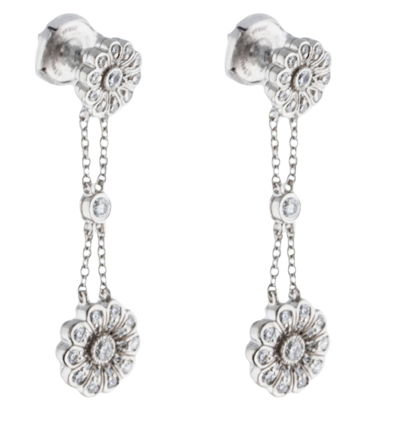 Vintage Tiffany & Co Platinum and Diamond Rose Collection Earrings - Premium  from All The Best Vintage - Just $3995! Shop now at All The Best Vintage