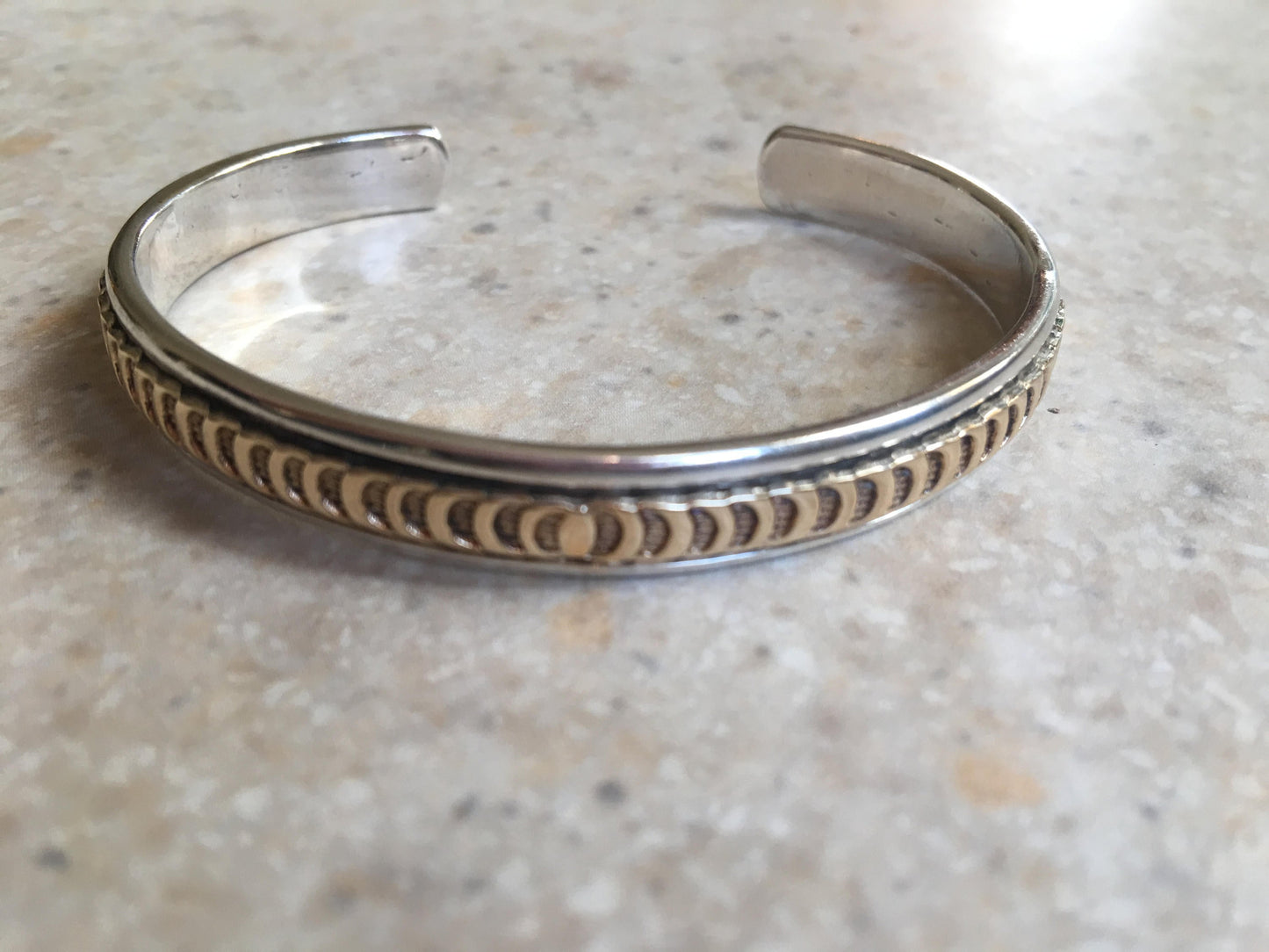 Navajo Victor Hicks Sterling and 14K Cuff Bracelet - Excellent Vintage Condition - Premium  from All The Best Vintage - Just $225! Shop now at All The Best Vintage