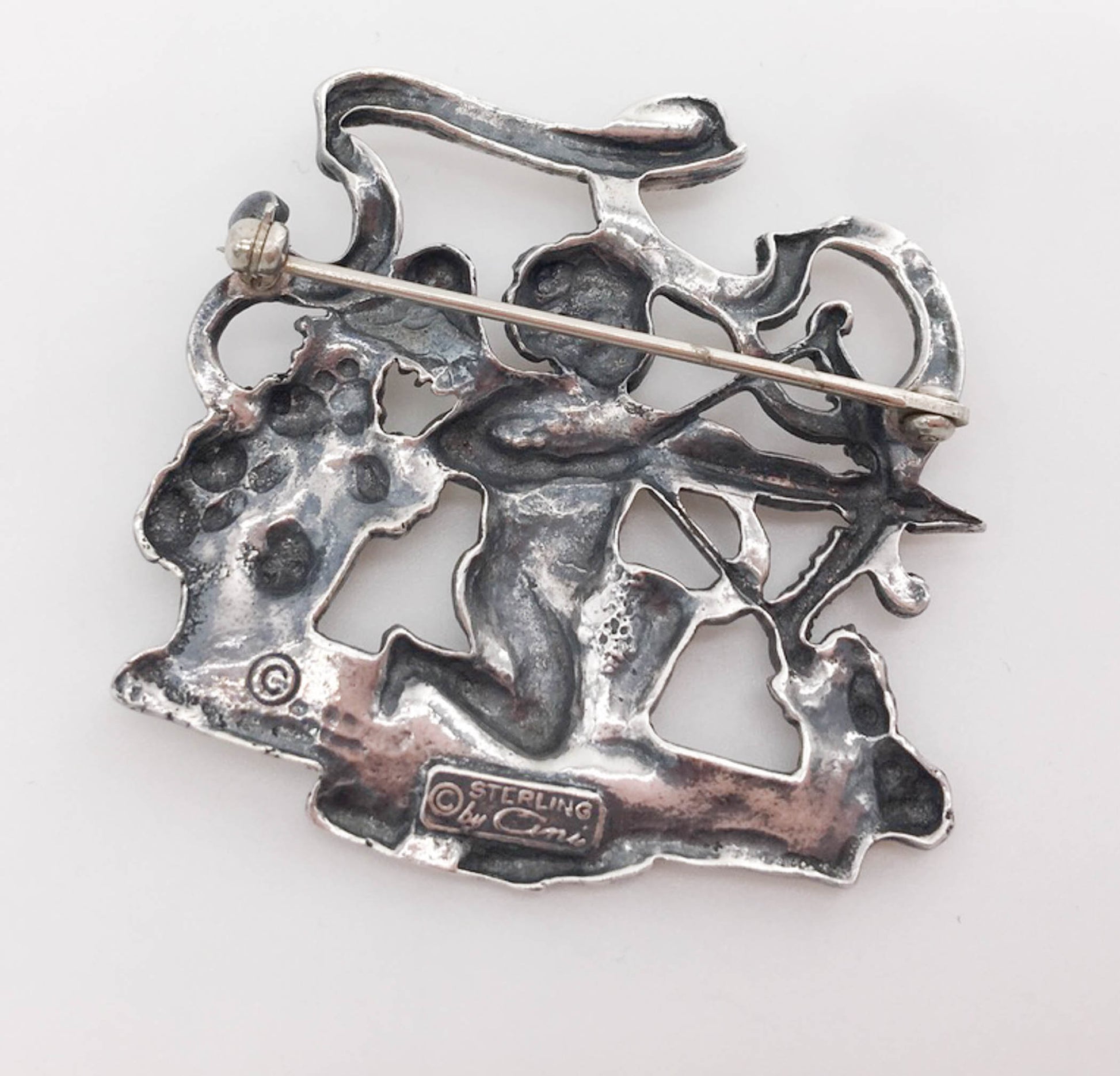 Cini Vintage Sterling Silver Sagittarius Pin Brooch - Premium  from All The Best Vintage - Just $70! Shop now at All The Best Vintage