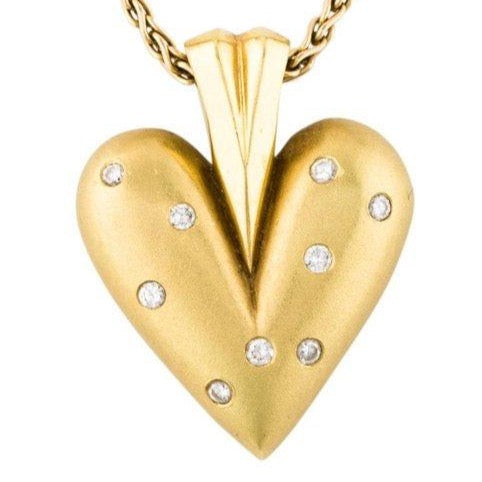 Vintage 14K Gold and Diamond Heart Pendant - Premium Pendant from All The Best Vintage - Just $595! Shop now at All The Best Vintage
