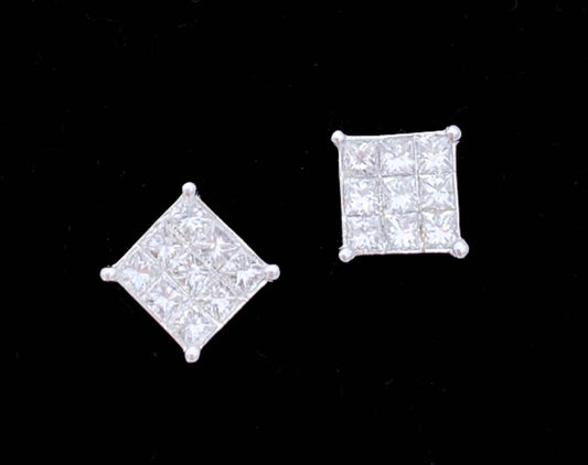 Diamond Stud Earrings tow 1.44 - Great Square Design - Premium  from All The Best Vintage - Just $1295! Shop now at All The Best Vintage