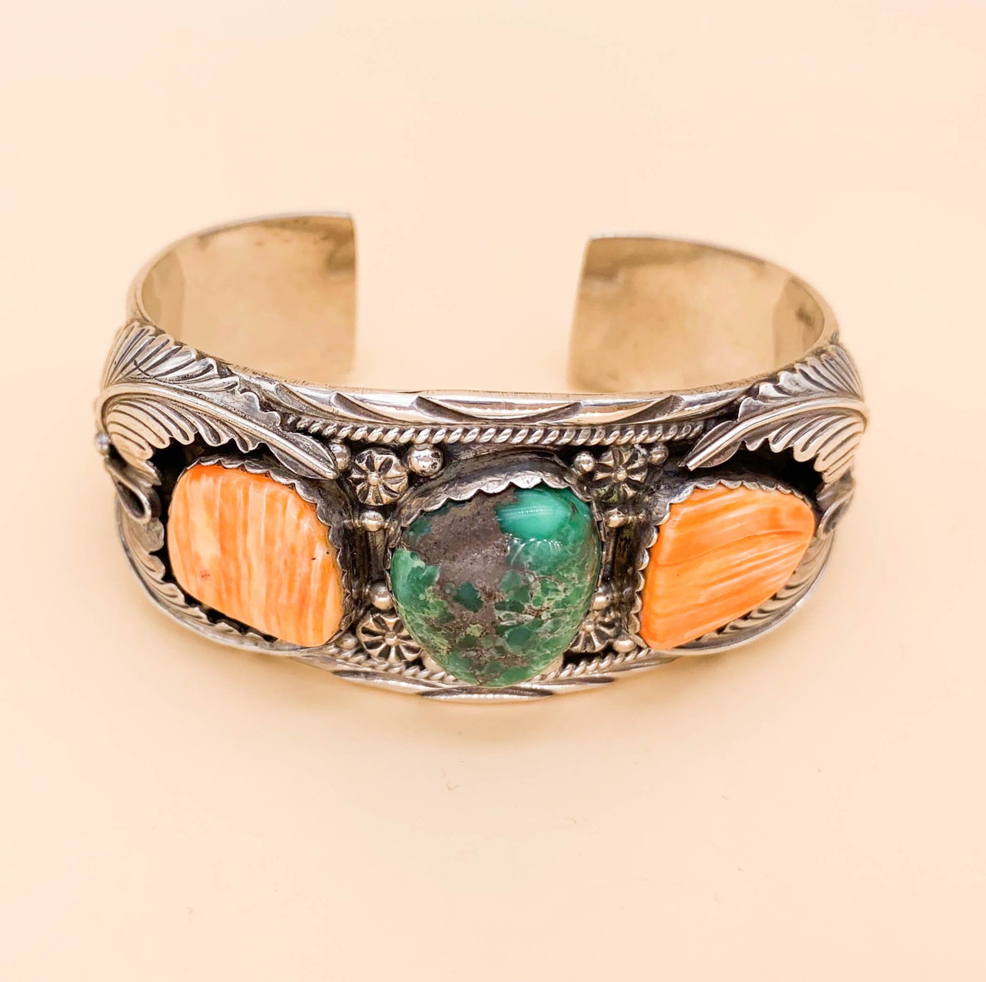 Vnrtage Derrick Gordon Turquoise & Spiney Oyster Sterling Cuff - Premium  from All The Best Vintage - Just $595! Shop now at All The Best Vintage