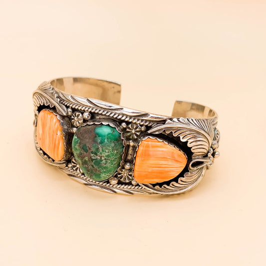 Vnrtage Derrick Gordon Turquoise & Spiney Oyster Sterling Cuff - Premium  from All The Best Vintage - Just $595! Shop now at All The Best Vintage