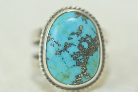 Vintage Turquoise Sterling Silver Artisan Ring - Premium  from All The Best Vintage - Just $75! Shop now at All The Best Vintage